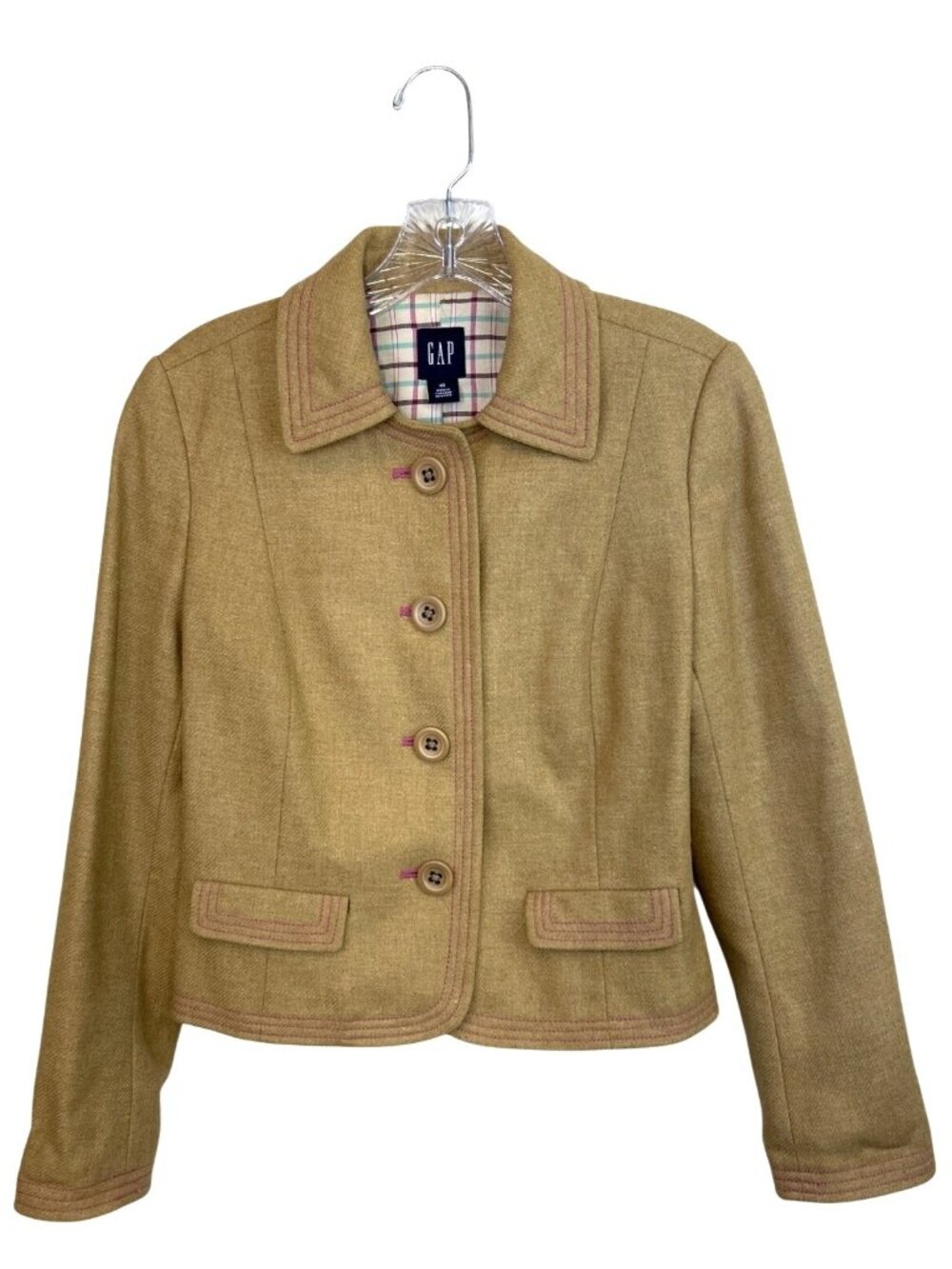Vtg GAP Wool Blend Blazer Jacket Women's XS Button Up Preppy Academia Y2K
